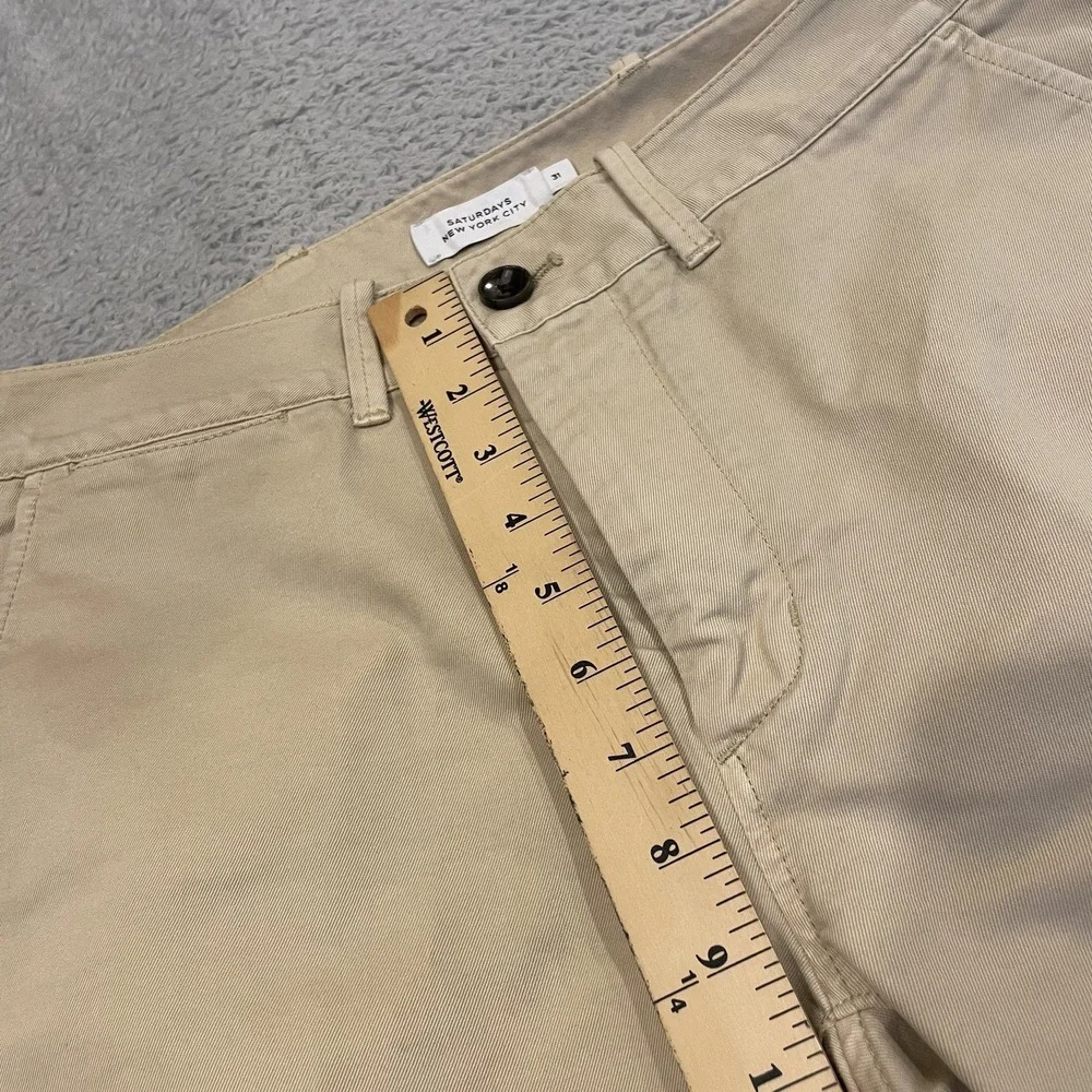 Saturdays NYC Chino Pants Mens 31x31 Beige‎ Cotton Twill Slim Fit